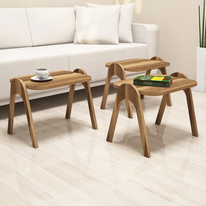 Hanah Home Juego de Mesas Nido Paris - Walnut